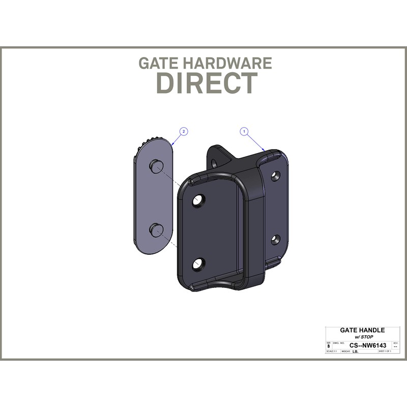 Black Nylon Polymer Gate Handle and Gate Stop | Fasteners