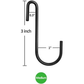 Swatowot heavy duty S-hooks, S shaped hanging hooks, large hangers for kitchen, bathroom, bedroom and office