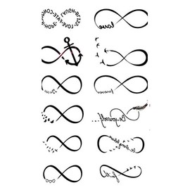 EROSPA® Temporary Tattoo Sheet / Sticker - Infinity Eternity Symbol - 10.5 x 6 cm