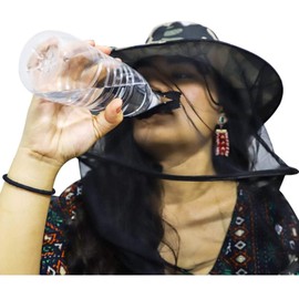 2 Pack Mosquito Head Net Hat, Sun Hat Bucket Hat with Hidden Net Mesh Mask for Outdoor Lover Fishing Hiking Gardening Beekeeping Men or Women