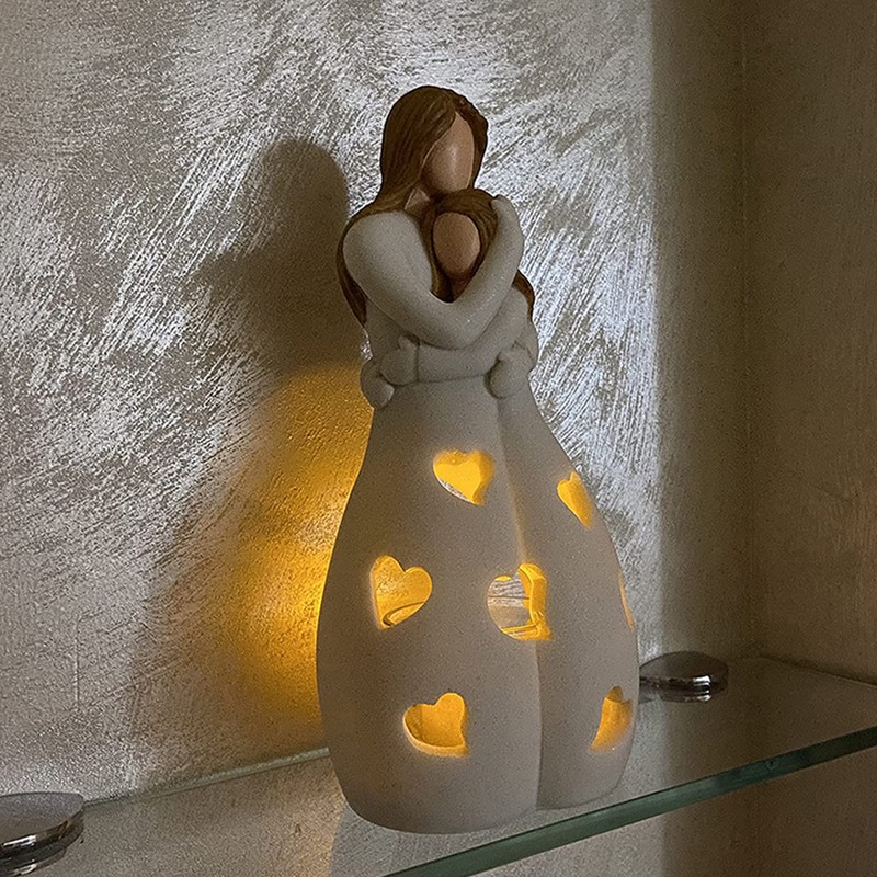 Mother's Day Gift Mother Daughter Hug Candle Holder Candle Light