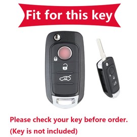 KUNIO Key Case Suitable for Fiat Tipo Toro Nuovo Freedom 500X Doblo Argo Grazie Protection TPU Folding Key Cover Car Key Fob C Black