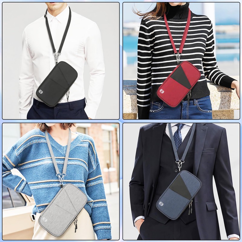 Passport Bag Travel Documents Organiser with RFID Blocker Travel Document