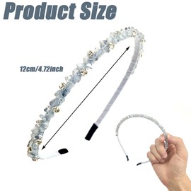 CUICHANG Blaues glänzendes Kristall Stirnband Bling glänzende Haarbänder Kristall Stirnband Blau Glänzend Strass Strass Haarband Kristall Seite Modische Haarschmuck Modische Haarreife für Party (Blau)