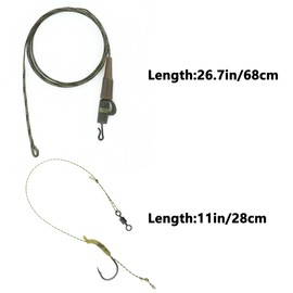 HAOBIN 6 Pieces Fishing Tackle Leader Clips Carp Clip Carp Fishing Hooks Carp Fishing Inline Rig Set Carp Leaders Carp Fishing Line Set Accessories for Carp Fishing (Green)