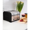 Kenmore 4-Slice Toaster, Black Stainless Steel, Dual Controls, Extra Wide