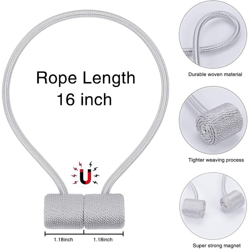 4Pcs Strong Magnetic Curtain Tiebacks Outdoor Elegant Decorative Tie Backs