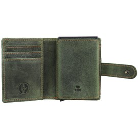 Greenburry Vintage Original RFID Leather Wallet 8 cm, bottle green