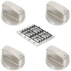 Xrten Pack of 4 6 mm Gas Hob Knobs, Gas