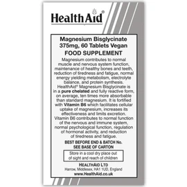HealthAid Magnesium Bisglycinate Vegan Tablets, 60-Count