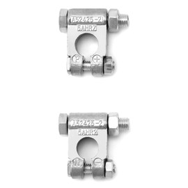 QWORK Military Spec Battery Terminals, 4 Pairs Negative and Positive Top Post Battery Connector for Marine Vehicles, Boats, RVs