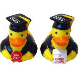 2025 Graduation Rubber Ducks, Set of Two (one with Grad 2025" and The Other with You Did It)