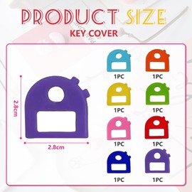 TELAIN 8-Pack Key Labels Stretchable All-in-One Key Covers, Key Identification Caps, suitable for most keys with blank and printed labels.