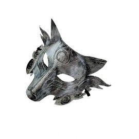 Costume ball of werewolf mask (2 pieces - yellow)