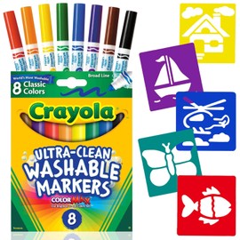 Marcadores para niños, marcadores lavables para niños, 8 unidades, marcadores para colorear para niños, suministros de arte para niños pequeños, marcadores y plantillas lavables, marcadores para niños, rellenos de calcetines para niños pequeños