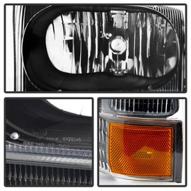 ACANII - For 1999-2004 Ford F250 F350 F450 SuperDuty Excursion Black Housing Headlights w/Bumper Corner Signal Lamps