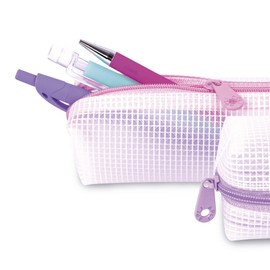 APLI 18697 – Pencil Case with Zip Transparent Zipper Pink Size: 210 x 45 x 45 mm
