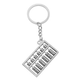 Elechobby Silver Abacus Keychain Mini Calculator Souvenir,Chinese Cultural Gift,Unique Asian Decor (Silver)