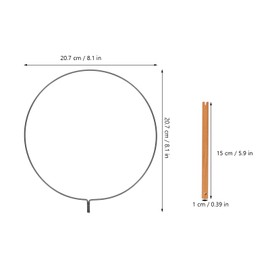 NUOBESTY 5Pcs Round Fan Frames with Wooden Handles – Iron Handheld Fan Bases for DIY Craft Making, Hanfu Accessories, Wedding Decorations & Stage Performance Props