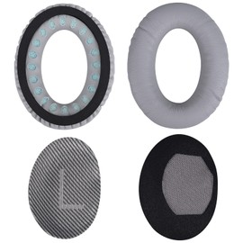 Ear Pads Replacement for Bose QuietComfort 35 (QC35) / Bose Quiet Comfort 35 II (QC35 II) Headphone by MMOBIEL - Protein PU Ear Pad Cushions - Noise Isolation Foam Earpads Replacement – Light Grey