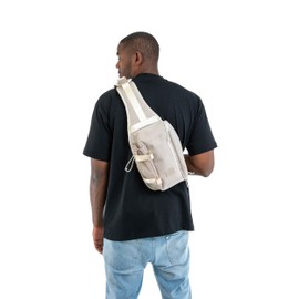 Johnny Urban Charlie Slingbag for Men and Women, Crossbody Shoulder Bag, Travel, Hiking, Outdoor, Travel, Tear-Resistant & Durable Material, Compartment for Water Bottle, sand