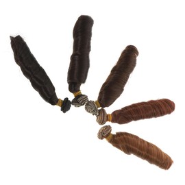 DOITOOL 5PCS Curly Doll Wig Wefts for DIY Doll Hair Replacement Heat Resistant Soft Realistic Fit for Crafting Versatile Styling Options