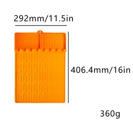 BPA-Free Silicone Cooking Mat: Ultimate Tool Organizer with Drip Pan for Griddles, Grills, and Countertops (2Pcs, Orange and Gray)
