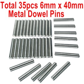 ZDingTech 35pcs 6mm x 40mm Dowel Pins Metal Dowel pins M6 6mm Shelf Pegs,Support Shelves,6mm x 40mm Metal Rod.304 Stainless Steel Wood Bunk Bed pegs