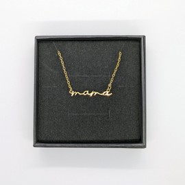 Mama Necklace, Mother’s Day Pendant, Dainty Small 18K Gold Plated Stainless Steel Jewellery, Delicate, Elegant, Petite, Bonus Mum, New Expecting Mummy, Necklaces for Women, From Daughter