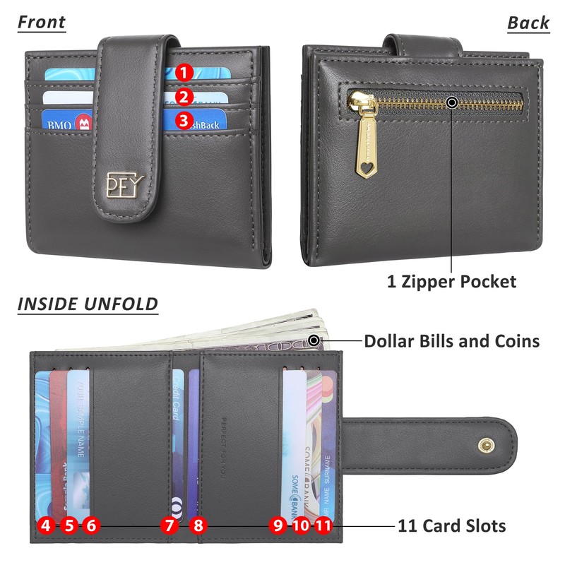 Badiya Small Wallets for Women Bifold Multi Card Case Wallet