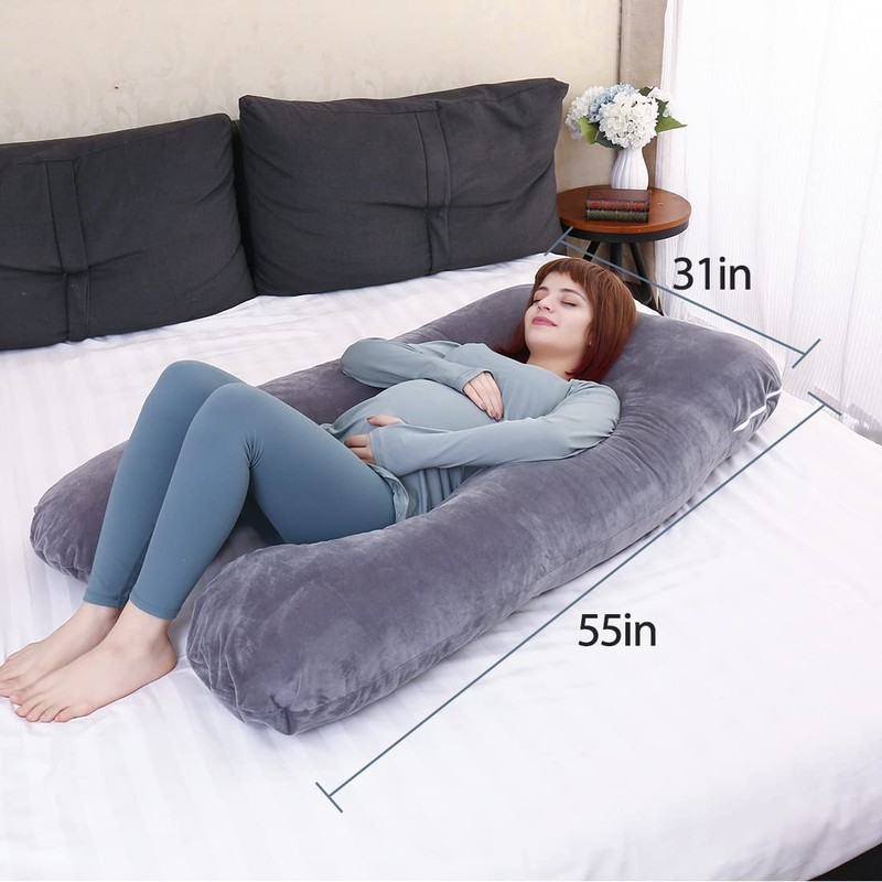 MOON PINE Pregnancy Pillow, U Shaped Full Body Pillow for