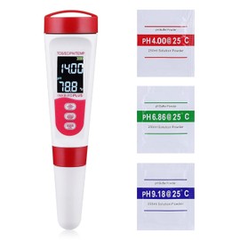 PH Meter, 4 in 1 PH EC TDS Temp Meter for Water Hydroponics, 0.01 High-Accuracy Waterproof Digital Water PH Tester with ATC, Backlight for Household Drinking, Pool, Aquarium, Nutrients Growing, Lab