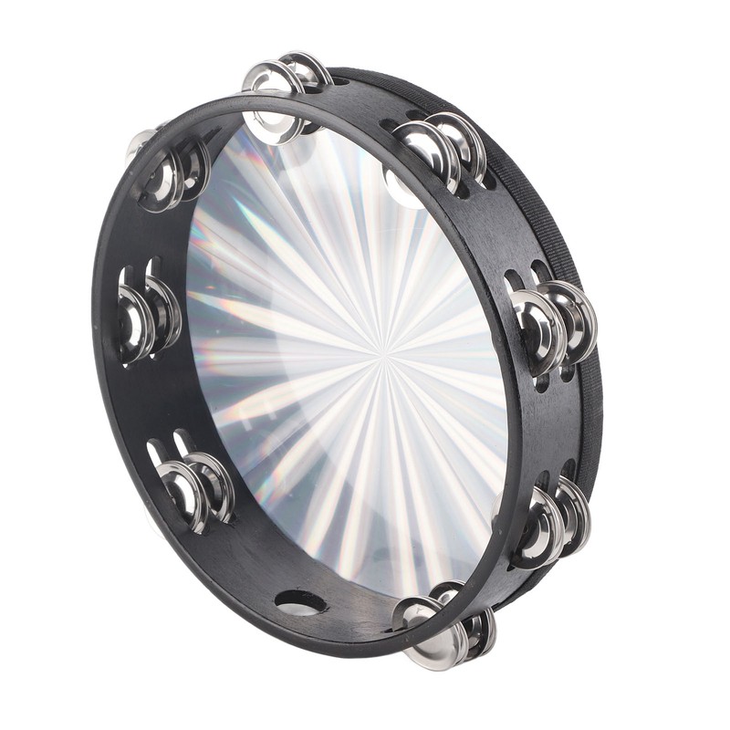 Tambourine Double Row 16 Pairs Metal Jingles Clear Sound Laser