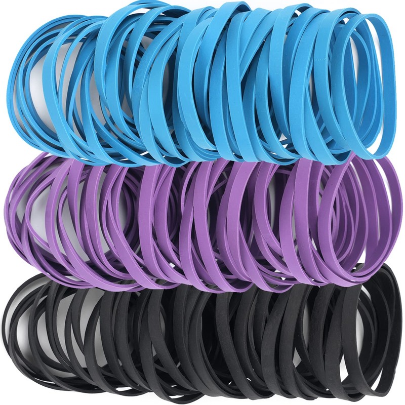AMUU Rubber Bands Size #64 227g/0.5 lb Purple Blue Black