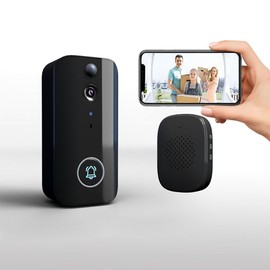 Wireless Doorbell Camera with Chime, 4000mAh Battery, Night Vision Smart Doorbell, Motion Detection/Visitor Capture/Home Security 2.4Ghz WiFi Video Doorbell, Local/Cloud Storage No Subscription