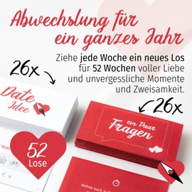 Love Compass Loose Box for Couples with 52 Dates and Questions, for Special Moments, Gift Idea for Men and Women for Birthday, Valentine's Day, Wedding Anniversary