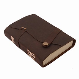 Purpledip Leather Journal (Diary Notebook) 'Modern Tradition': Naturally Treated Paper In Oil Pull-up Leather Cover Button Strap For Corporate Gift Or Personal Memoir (11112)