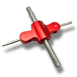 TAGATORON 4 in 1 Cross Racer Gear [ 4mm Nut Wrench / 4.5mm Nut Wrench / Phillips Screwdriver / Hex Wrench ] (Red)
