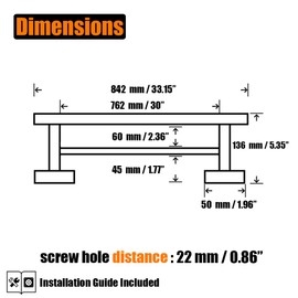 JQK Double Bath Towel Bar, 30 Inch Stainless Steel Towel Rack for Bathroom, Towel Holder Polished Chrome Wall Mount, 33 in Total Length, TB100L30-CH