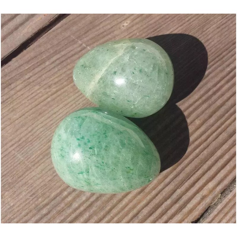 NATURAL GREEN AVENTURINE STONE HAND CARVED EGG