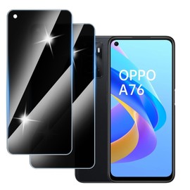 Hirshen [2 Stück] Sichtschutzfolie für Oppo A76 Panzer Schutz Glas, Anti-Spähen Privatsphäre Schutzfolie, 9H Härte, Anti-Kratzer, Bläschenfrei,Anti-Spy
