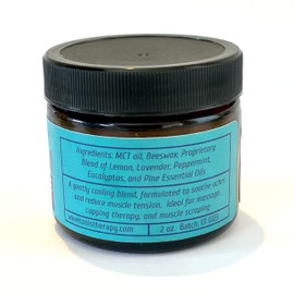 Wave Tools All Natural Recovery Balm Soothe Small Batch Pure Essential Oils Ideal for Massage in Amber Glass jar 2 oz Glass jar