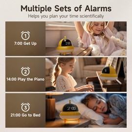 BEAVERLAB Finder Night Light, Without Plug-in Night Lamp for Kids Adults, Dusk to Dawn Sensor with 7 Adujustable Color,Time-to-Rise Alarm Clock for Bedroom, Baby Nursery, Kitchen, Hallway,Bathroom