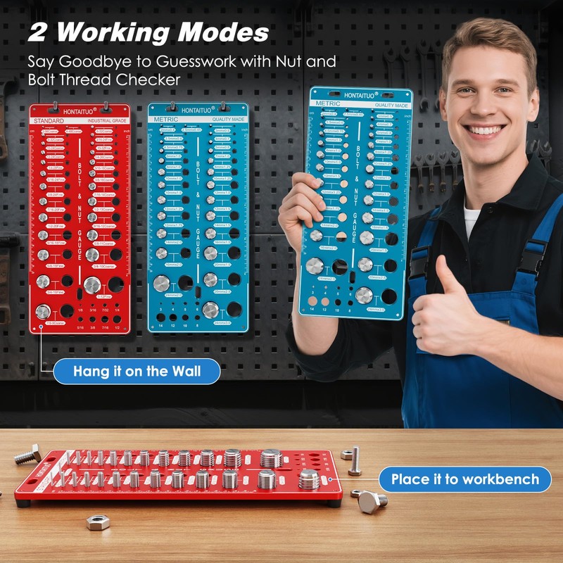 68 Nut and Bolt Thread Checker Standard and Metric,Bolt Size