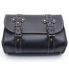RILOER Motorcycle Saddle Bags Black Leather Storage Box Side Pockets