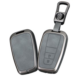 ontto Zinc Alloy Car Key Case Cover fit for Toyota RAV4 Prius Auris Yaris Camry Corolla C-HR CHR Land Cruiser Prado Verso S Smart Key Holder case Shell Keychain Keyring Accessories 2 Buttons B1