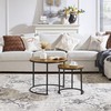Topeakmart Industrial Round Nesting Coffee Table Set of 2, Circle