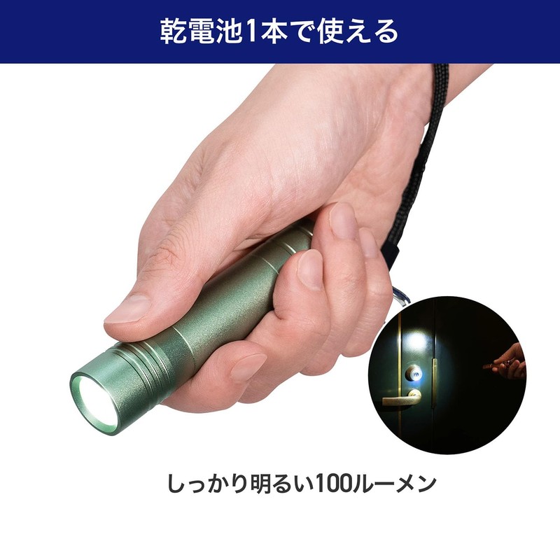 ELPA DOP-EP302 LED Color Flashlight, Waterproof, 100 Lumens, Continuous Illumination,
