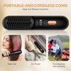 Cordless Hair Straightener Brush, Portable USB Rechargeable Travel Heat Comb,