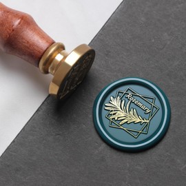 VSECUON Letter E Wax Stamp Initial E Wax Stamp and Rosemary Wax Stamp,2 Pieces Value Pack Wax Seal Kit with Vintage Rosewood Handle Decorative Gift for Wedding Invitations Christmas